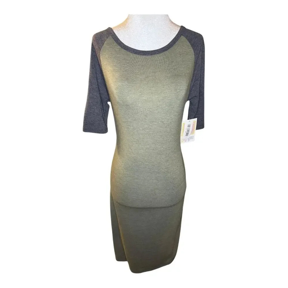 NEW LuLaRoe Julia Dress XS Knee Length Short Sleeve Women's XS in Green NWT